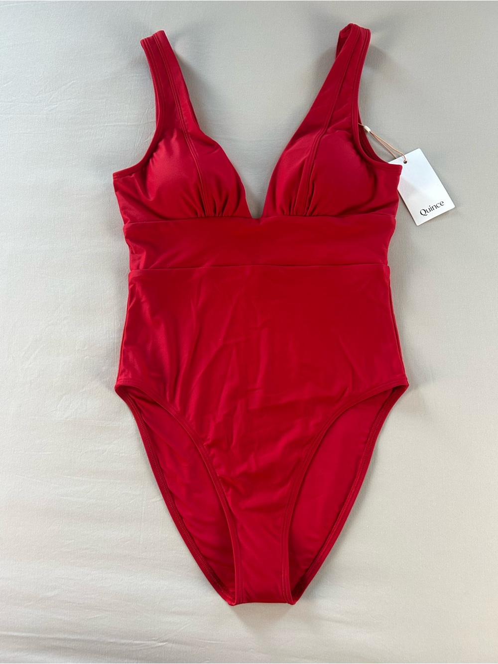 Quince Italian Plunge One-Piece Swimsuit